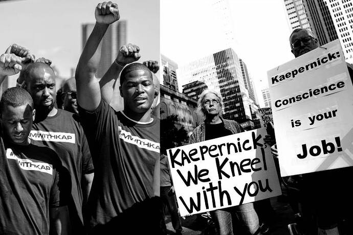 At the first rally for Colin outside NFL headquarters in New York, maybe 100 people showed up. By August, more than 1,000 did.