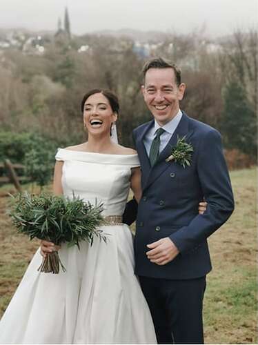 Ryan Tubridy and Clare Kambamettu on their wedding day. Photograph: Aoife Herriott