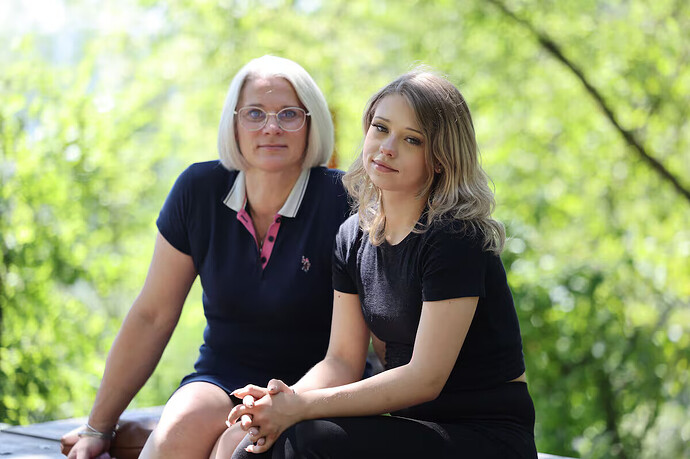 Iwona and her Irish daughter Paula near their home in Untersiggenthal, Switzerland. Photograph: Alan Betson/The Irish Times